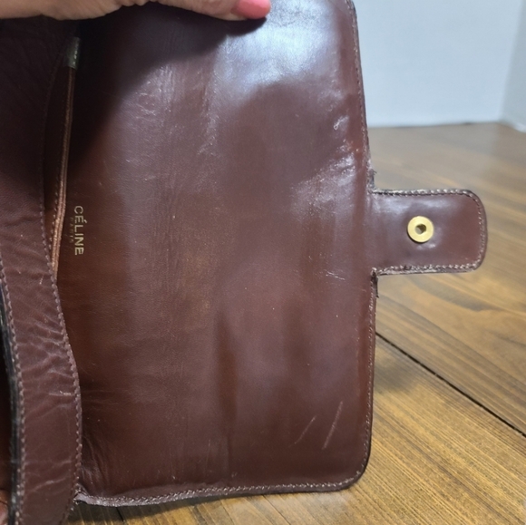 💥SALE Celine Macadam Carriage Rare has COA vintage leather canvas shoulder bag - Picture 14 of 16